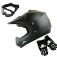 thumbnail image 1 of WOW Youth Kids Motocross Helmet BMX MX ATV Dirt Bike Helmet HJOY Matt Black + Goggles + MG Youth Black Glove Bundle, 1 of 8