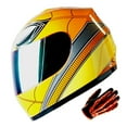thumbnail image 1 of WOW Youth Motorcycle Full Face Helmet Street Bike BMX MX Kids B15 Spider Orange + MX Skeleton Glove Bundle, 1 of 1