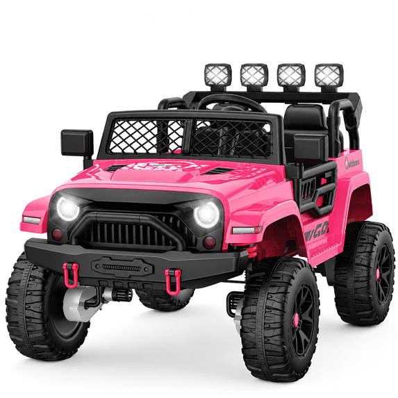 WOWEHICLE 24V Ride on Toys, 4×200W Motor, Kids Power Car Wheels with Remote, 2 Seater Ride on Car for Boys Girls, Electric Car for Kids with Music, LED Lights, 3-8 Years Old, Pink