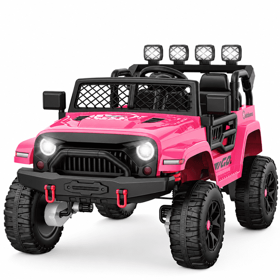 WOWEHICLE 24V Ride on Toys, 4×200W Motor, Kids Power Car Wheels with Remote, 2 Seater Ride on Car for Boys Girls, Electric Car for Kids with Music, LED Lights, 3-8 Years Old, Pink