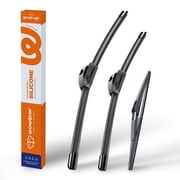 WOWIPER Automotive Silicone Windshield Wiper Blades with Rear Wiper Blade Isolate Water Repellency All-Season for My Car - 26"+17"+12"