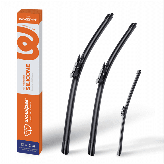 WOWIPER Silicone Windshield Wiper Blades with Rear Wiper Blade for Ford Explorer 2011-2020, Isolate Water Repellency Conventional All-Season- 26"+22"+11"