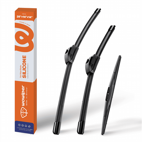 WOWIPER Silicone Windshield Wiper Blades with Rear Wiper Blade for Honda Fit 2009-2020, Isolate Water Repellency Conventional All-Season- 28"+14"+14"