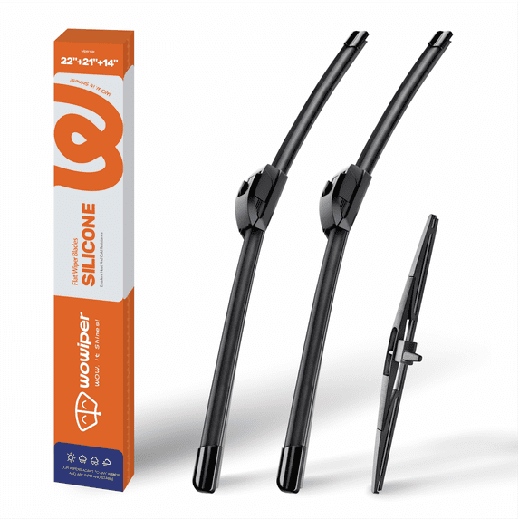 WOWIPER Silicone Windshield Wiper Blades with Rear Wiper Blade for Honda Pilot 2009-2015, Isolate Water Repellency Conventional All-Season- 22"+21"+14"