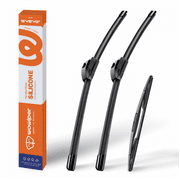WOWIPER Silicone Windshield Wiper Blades with Rear Wiper Blade for Jeep Wrangler 2017-2007, Isolate Water Repellency Conventional All-Season- 15"+15"+12"