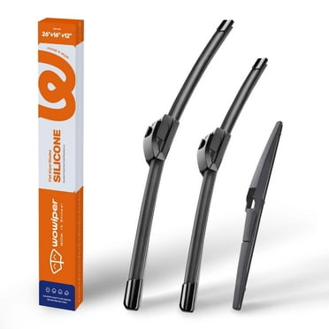 WOWIPER Silicone Windshield Wiper Blades Isolate Water Repellency All-Season Conventional - 26"+16"+12"