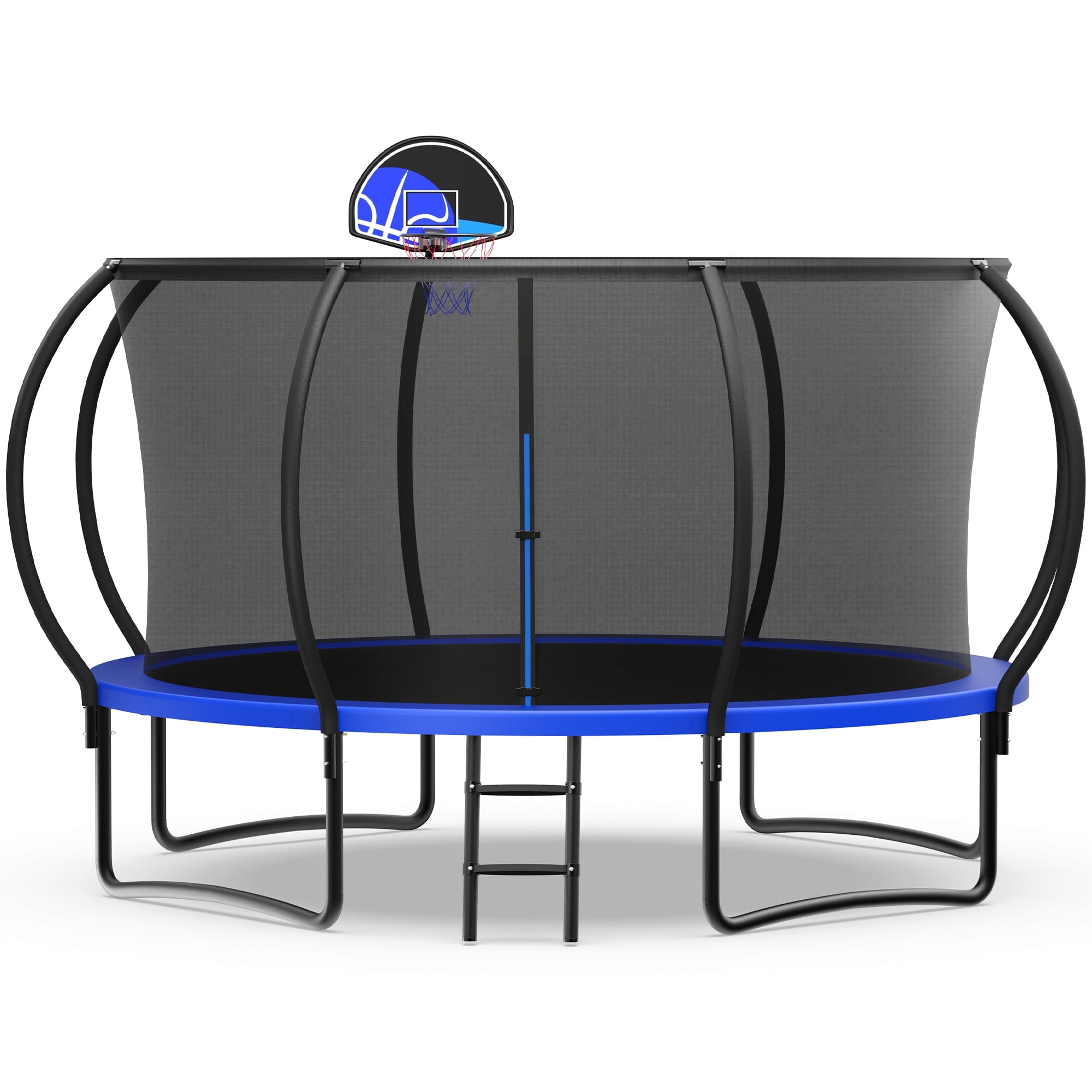 WOWLAND 12FT Trampoline for Kids and Adults 1200LBS Weight Capacity, Heavy Duty Outdoor Trampolines with Basketball Hoop and Enclosure Net  for Backyard, Birthday Gift