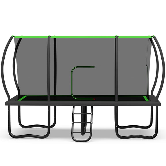 WOWLAND Rectangle Trampoline 8x14FT, 2000LBS Weight Capacity Heavy Duty Outdoor Large Gymnastics Trampolines for Kids and Adults with Enclosure Net and Edge Reflective Strip