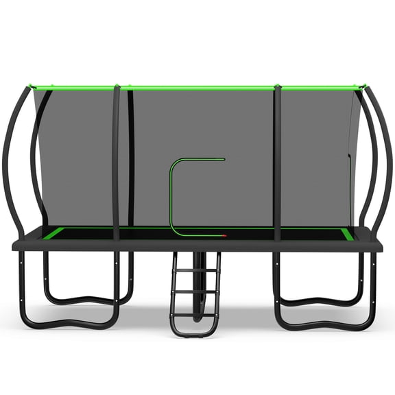 WOWLAND Rectangle Trampoline 8x14FT, 2000LBS Weight Capacity Heavy Duty Outdoor Large Gymnastics Trampolines for Kids and Adults with Enclosure Net and Edge Reflective Strip