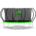 thumbnail image 1 of WOWLAND Trampoline 14FT for Kids and Adults with Lights, 1400LBS Heavy Duty Trampoline Outdoor with Enclosure Net and Basketball Hoop, Recreational Backyard Trampoline, Easy Assembly, Birthday Gift, 1 of 9