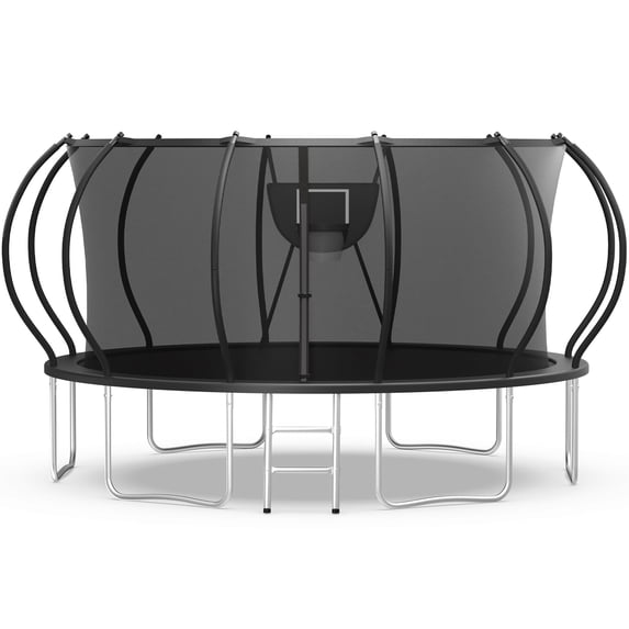 WOWLAND Trampoline 16FT for Kids and Adults, 1500LBS Capacity Heavy Duty Trampoline Outdoor with Enclosure Net and Basketball Hoop, Recreational Backyard Trampoline, Easy Assembly, Birthday Gift