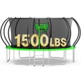 thumbnail image 1 of WOWLAND Trampoline 16FT for Kids and Adults, 1500LBS Capacity Heavy Duty Trampoline Outdoor with Enclosure Net and Basketball Hoop, Recreational Backyard Trampoline, Easy Assembly, Birthday Gift, 1 of 9