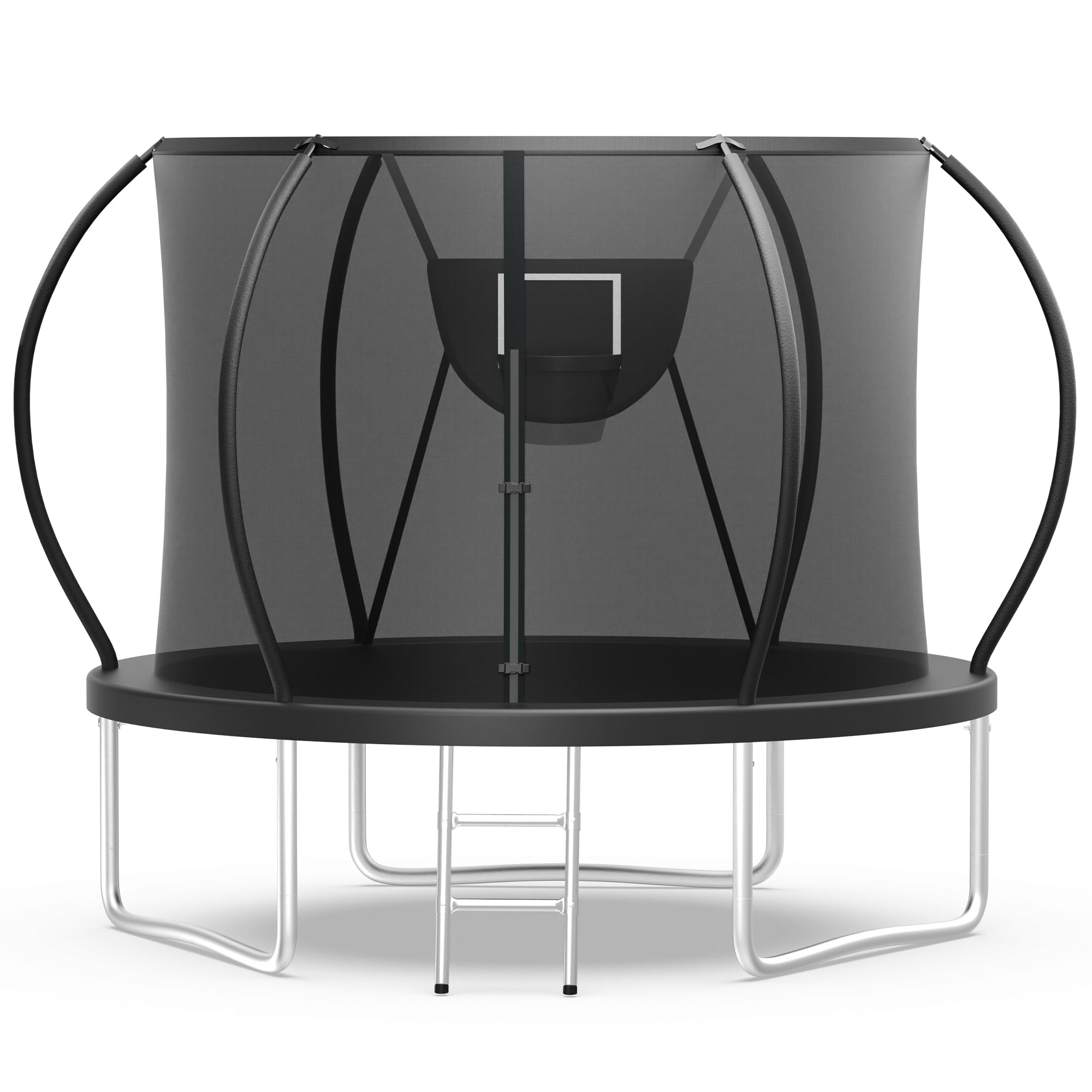 WOWLAND Trampoline 8FT for Kids and Adults, 800LBS Capacity Heavy Duty Trampoline Outdoor with Enclosure Net and Basketball Hoop, Recreational Backyard Trampoline, Easy Assembly, Birthday Gift