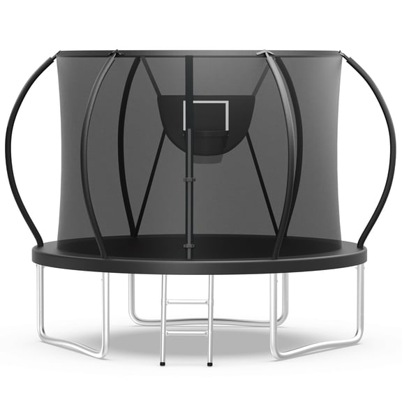 WOWLAND Trampoline 8FT for Kids and Adults, 800LBS Capacity Heavy Duty Trampoline Outdoor with Enclosure Net and Basketball Hoop, Recreational Backyard Trampoline, Easy Assembly, Birthday Gift