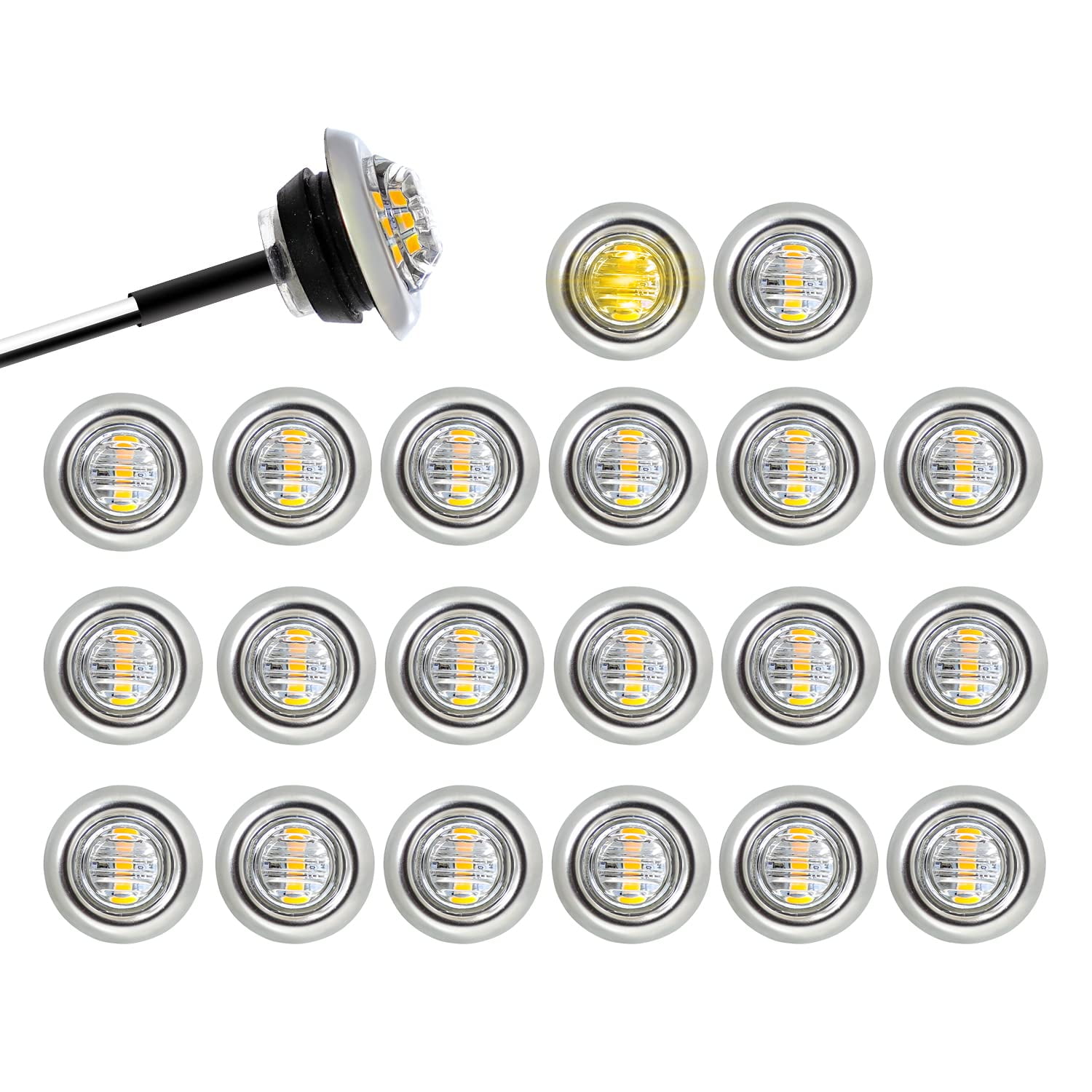 Led Light Kit Round 12V Waterproof Trailer Lights Partsam 6Pcs 4 Inch Round LED Trailer ...