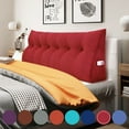 thumbnail image 1 of WOWMAX Bed Wedge Pillow Large Bolster Back Support Cushion Backrest Body Positioning Reading Pillows with Removable CoverRed 71x8x20 Inches, 1 of 6