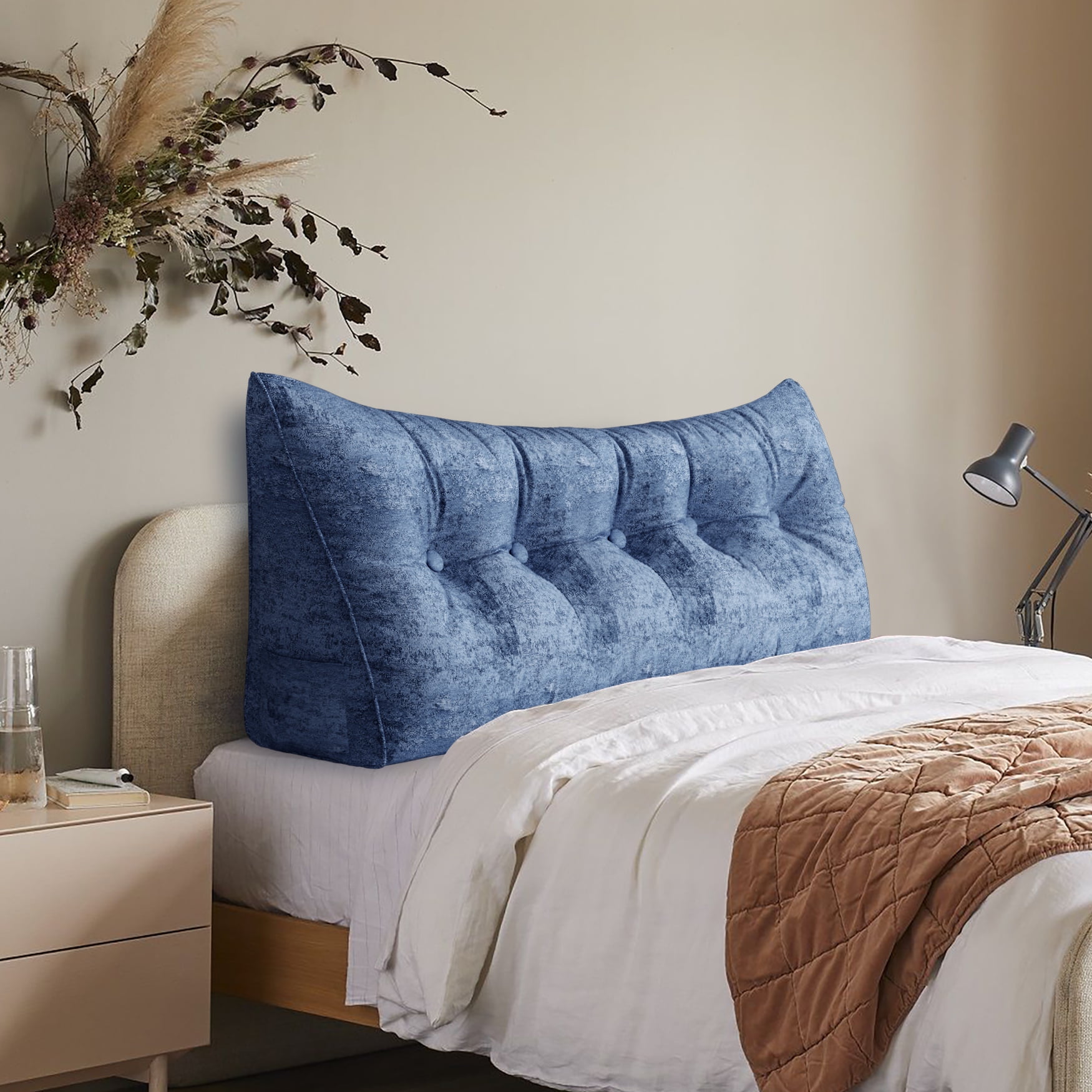 WOWMAX Headboard Pillow Queen Large Headboard Wedge Pillow Bolster