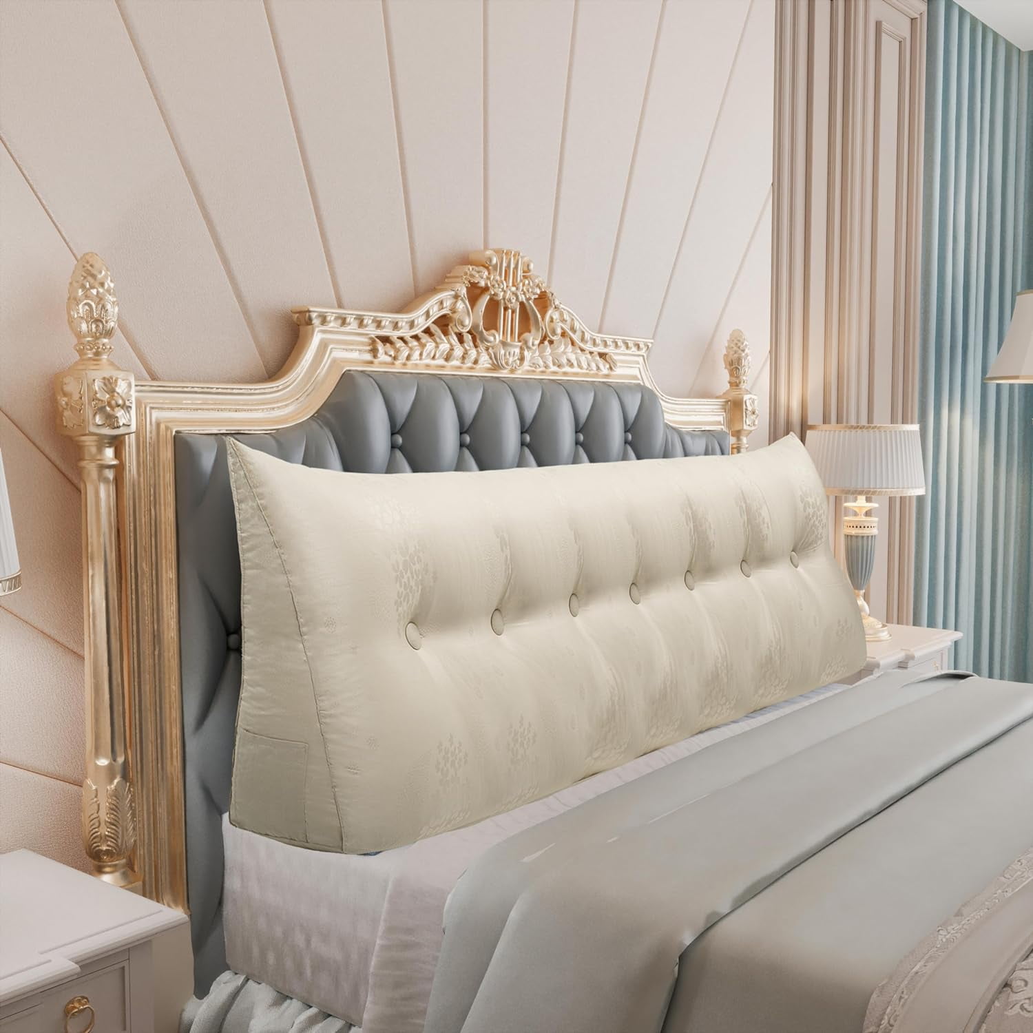 WOWMAX Headboard Wedge Pillow King Triangular Headboard Pillow Bed