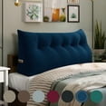 thumbnail image 1 of WOWMAX Large Bolster Triangular Positioning Support Reading Backrest Wedge Pillow Headboard for Day Bed Bunk Bed RV/Trailer with Removable Cover 59 Inches Velveteen Deep Blue, 1 of 6