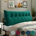 thumbnail image 1 of WOWMAX Large Bolster Triangular Positioning Support Reading Backrest Wedge Pillow Headboard for Day Bed Bunk Bed RV/Trailer with Removable Cover California King Velveteen Cyan, 1 of 6
