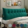 thumbnail image 1 of WOWMAX Large Bolster Triangular Positioning Support Reading Backrest Wedge Pillow Headboard for Day Bed Bunk Bed RV/Trailer with Removable Cover King Velveteen Cyan, 1 of 6