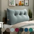 thumbnail image 1 of WOWMAX Large Bolster Triangular Positioning Support Reading Backrest Wedge Pillow Headboard for Day Bed Bunk Bed RV/Trailer with Removable Cover Twin Velveteen Light Gray, 1 of 6