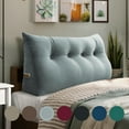 thumbnail image 1 of WOWMAX Large Bolster Triangular Positioning Support Reading Backrest Wedge Pillow Headboard for Day Bed Bunk Bed RV/Trailer with Removable Cover Full Velveteen Light Gray, 1 of 6