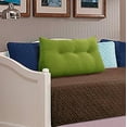 thumbnail image 1 of WOWMAX Large Bolster Triangular Reading Backrest Positioning Support Wedge Pillow Headboard for Day Bed Bunk Bed RV/Trailer with Removable Cover Green 39x8x20inch, 1 of 7