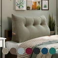 thumbnail image 1 of WOWMAX Large Bolster Triangular Reading Backrest Positioning Support Wedge Pillow Headboard for Day Bed Bunk Bed RV/Trailer with Removable Cover 39 Inches Velveteen Light Tan, 1 of 6