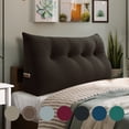 thumbnail image 1 of WOWMAX Large Bolster Triangular Reading Backrest Positioning Support Wedge Pillow Headboard for Day Bed Bunk Bed RV/Trailer with Removable Cover Full Velveteen Coffee, 1 of 6