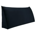 thumbnail image 1 of WOWMAX Large Reading Bed Wedge Pillow , Triangular Upholstered Headboard, Backrest Back Support for Sitting Up in Bed With Removable Velvet Black Cover, King, 1 of 7