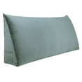 thumbnail image 1 of WOWMAX Large Reading Bed Wedge Pillow , Triangular Upholstered Headboard, Backrest Back Support for Sitting Up in Bed With Removable Velvet Grey Cover, Full, 1 of 7