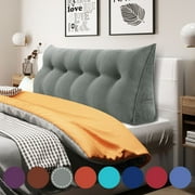 WOWMAX Bed Wedge Pillow Large Bolster Back Support Cushion Backrest Body Positioning Reading Pillows with Removable CoverCoffee 39 Inches