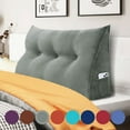 thumbnail image 1 of WOWMAX Large Reading Pillow, Triangular Bed Wedge Pillows, Ergonomic Back Supprot Pillow for Sitting in Bed, Upholstered Headboard for Bed & Bed Rest With Removable Cover Corduroy Grey 39Inches, 1 of 6
