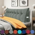 thumbnail image 1 of WOWMAX Large Reading Pillow, Triangular Bed Wedge Pillows, Ergonomic Back Supprot Pillow for Sitting in Bed, Upholstered Headboard for Bed & Bed Rest With Removable Cover Corduroy Grey 76Inches, 1 of 6