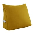 thumbnail image 1 of WOWMAX Linen PP-Cotton Filled Triangular Wedge Pillow Positioning Support Reading Backrest Cushion for Sofa Bed Day Bed and Upholstered Headboard with Removable and Washable Cover Yellow 23.5 Inches, 1 of 7
