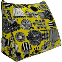 WOWMAX Reading Pillow for Bed Adult, Back Pillow for Sitting in Bed, Back Support Pillow for Bed, Chair Pillow for Back Support, 100% Cotton Removable Cover, Yellow