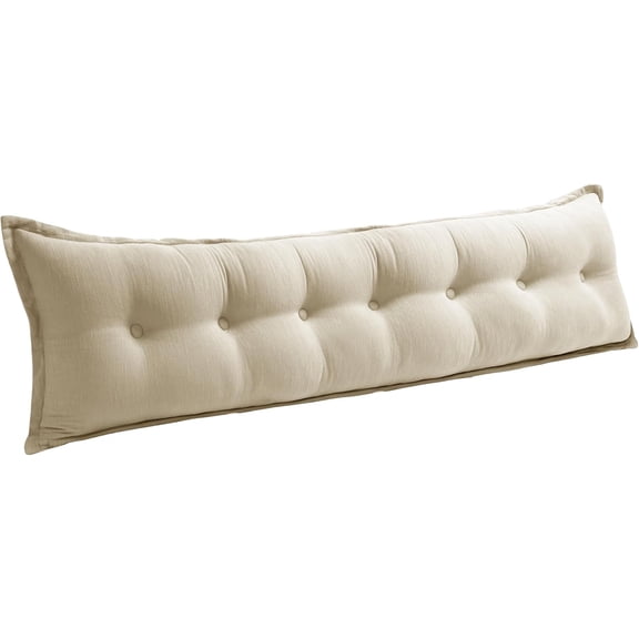 WOWMAX Rectangular Headboard Pillow King Bolster Pillow for Bed Back Rest Pillow for Sitting in Bed Daybed Pillows Back Support Pillow for Bed 85% Linen & 15% Cotton Blend, Natural Color