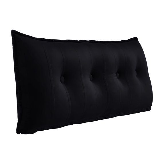 WOWMAX Rectangular Headboard Reading Body Pillow Velvet Black Full,20”x 54”
