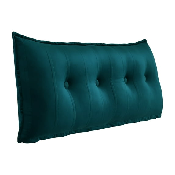 WOWMAX Rectangular Headboard Reading Body Pillow Bedside Oversized Throw Cushion Extra Large Backrest Lumbar Pillows Positioning Back Support Bolster for Bed Sofa Couch Velvet Cyan Full
