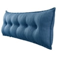 thumbnail image 1 of WOWMAX Rectangular Headboard Reading Body Pillow Bedside Oversized Throw Cushion Extra Large Backrest Lumbar Pillows Positioning Back Support Bolster for Bed Sofa Couch Linen Blue Queen, 1 of 5