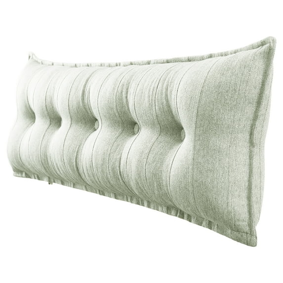 WOWMAX Rectangular Headboard Reading Body Pillow Bedside Oversized Throw Cushion Extra Large Backrest Lumbar Pillows Positioning Back Support Bolster for Bed Sofa Couch Linen WHITE Queen
