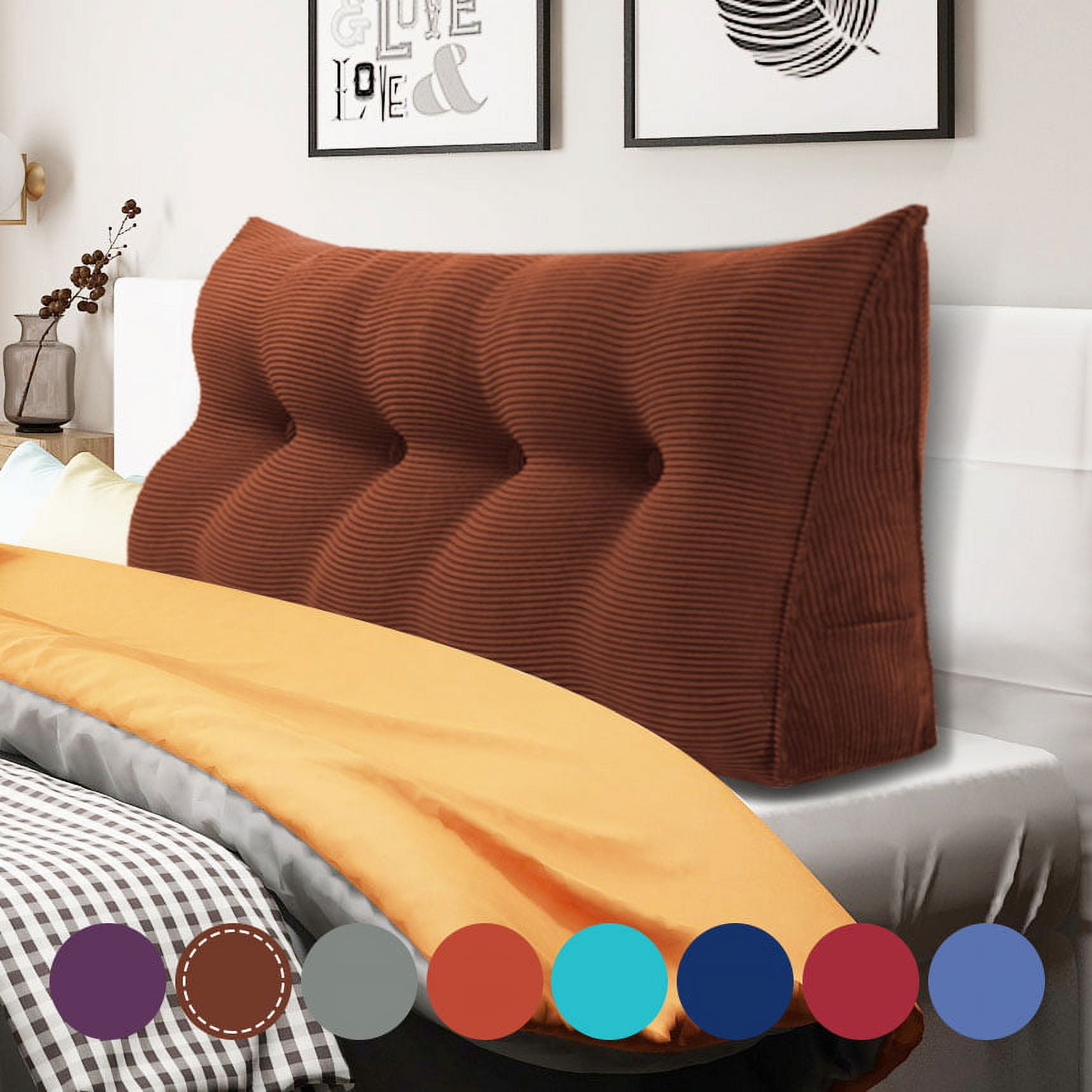 WOWMAX Sofa Bed Large Filled Triangular Wedge Cushion Bed Backrest ...
