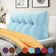 thumbnail image 1 of WOWMAX Sofa Bed Large Filled Triangular Wedge Cushion Bed Backrest Positioning Support Pillow Reading Pillow Office Lumbar Pad with Removable Cover Sky Blue Full, 1 of 6