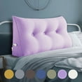 thumbnail image 1 of WOWMAX Sofa Daybed Large Filled Triangular Wedge Cushion Bed Backrest Positioning Support Pillow Reading Pillow Office Lumbar Pad with Removable Cover Purple Twin, 1 of 6