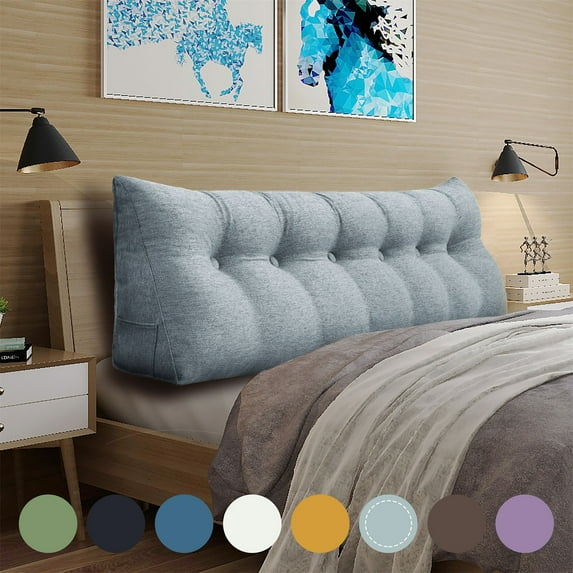 WOWMAX Sofa Daybed Large Filled Triangular Wedge Cushion Bed Backrest Positioning Support Pillow Reading Pillow Office Lumbar Pad with Removable Cover Gray California King