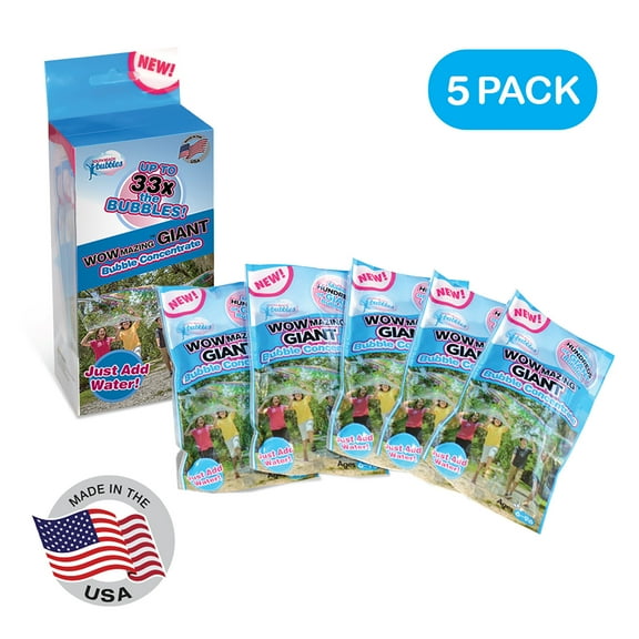 WOWMAZING Bubble Concentrate Solution (up to 4 Gallons) - Big Bubbles (5 Pouches of Bubble Refill) xc2x80xc2x93 Just Add Water