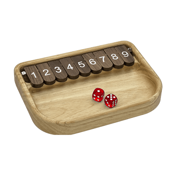 Shut the Box Dice Game Solid Wood Board for Adults Kids Family Math Learning and Party Games