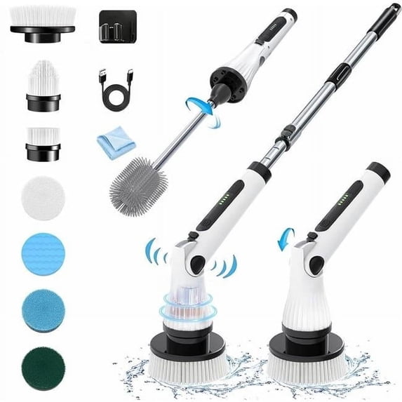 WOWMTN ASQZ 8-in-1 Electric Spin Scrubber, Electric Scrubber for Cleaning Bathroom with Dual Speed
