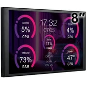 WOWNOVA 8 Inch LCD Screen Inside PC Case Screen Desktop Mode Added, PC Accessories for Inside PC, PC Temperature Display Computer Temp Monitor, PC Case Accessories for PC Case with Screen